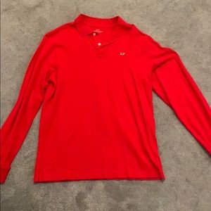 Vineyard vines red long sleeve polo